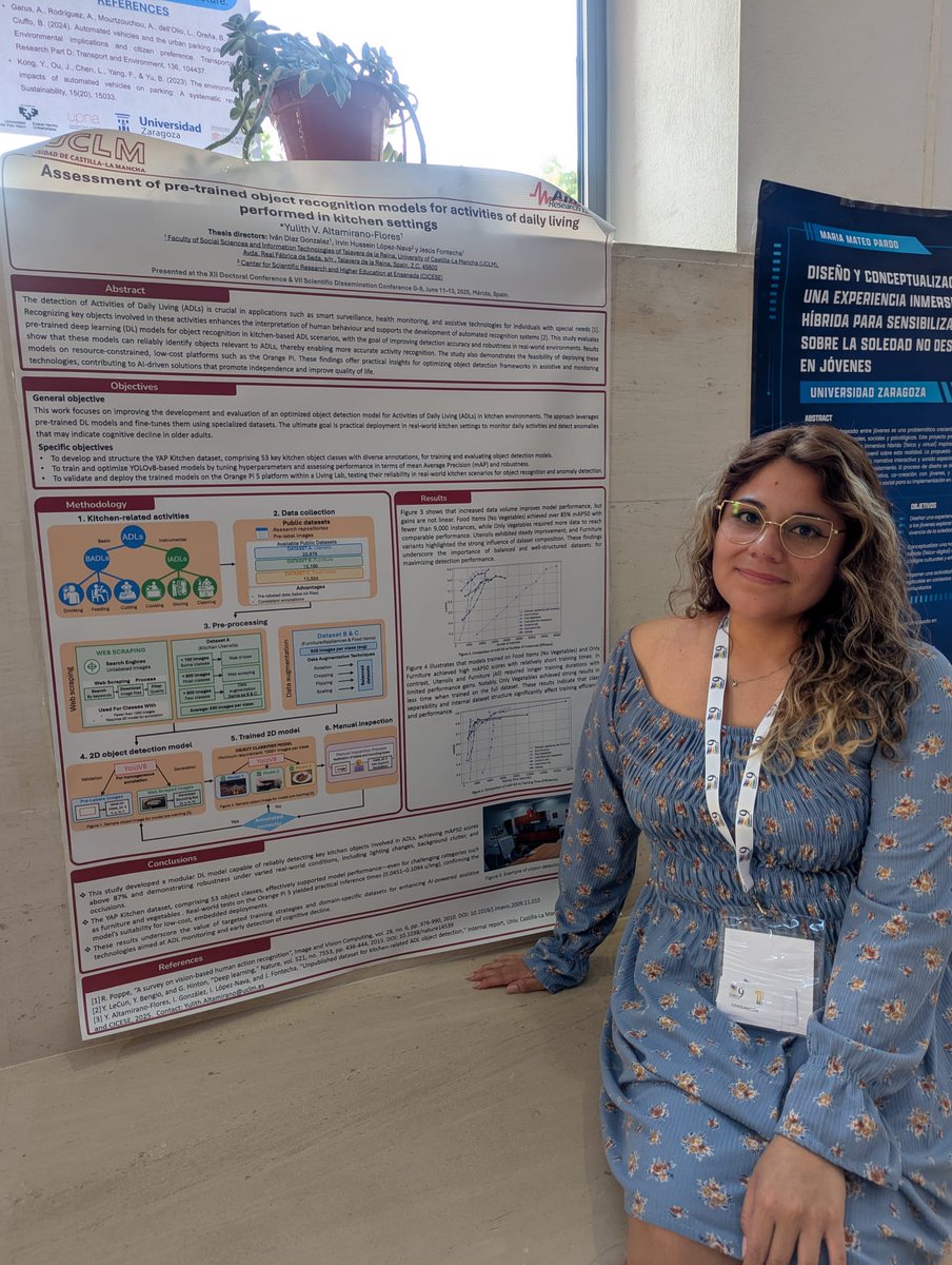 🎓Yulith Vanessa Altamirano Flores, estudiante de doctorado de nuestra facultad en Tecnologías Informáticas Avanzadas, ha recibido el Premio al Mejor Póster en Ingeniería y Arquitectura en las XII Jornadas Doctorales G-9 en la UEx.
¡Enhorabuena!👏
#InvestigaciónUCLM #JornadasG9