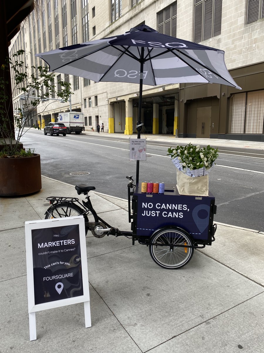 Missing #Cannes this year? We’re bringing Can(nes) to you! ☀️

Our team will be popping up on wheels near our brand and agency partners in NYC and Chicago today and tomorrow. Swing by for a refreshing taste of summer! 

Catch the FSQ Can(nes) cart for:

🥤 Refreshing canned