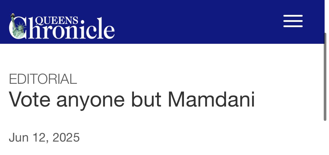 🚨 Incredible to see -  Editorial boards from local NYC press are sounding the alarms.
#DontRankMamdani