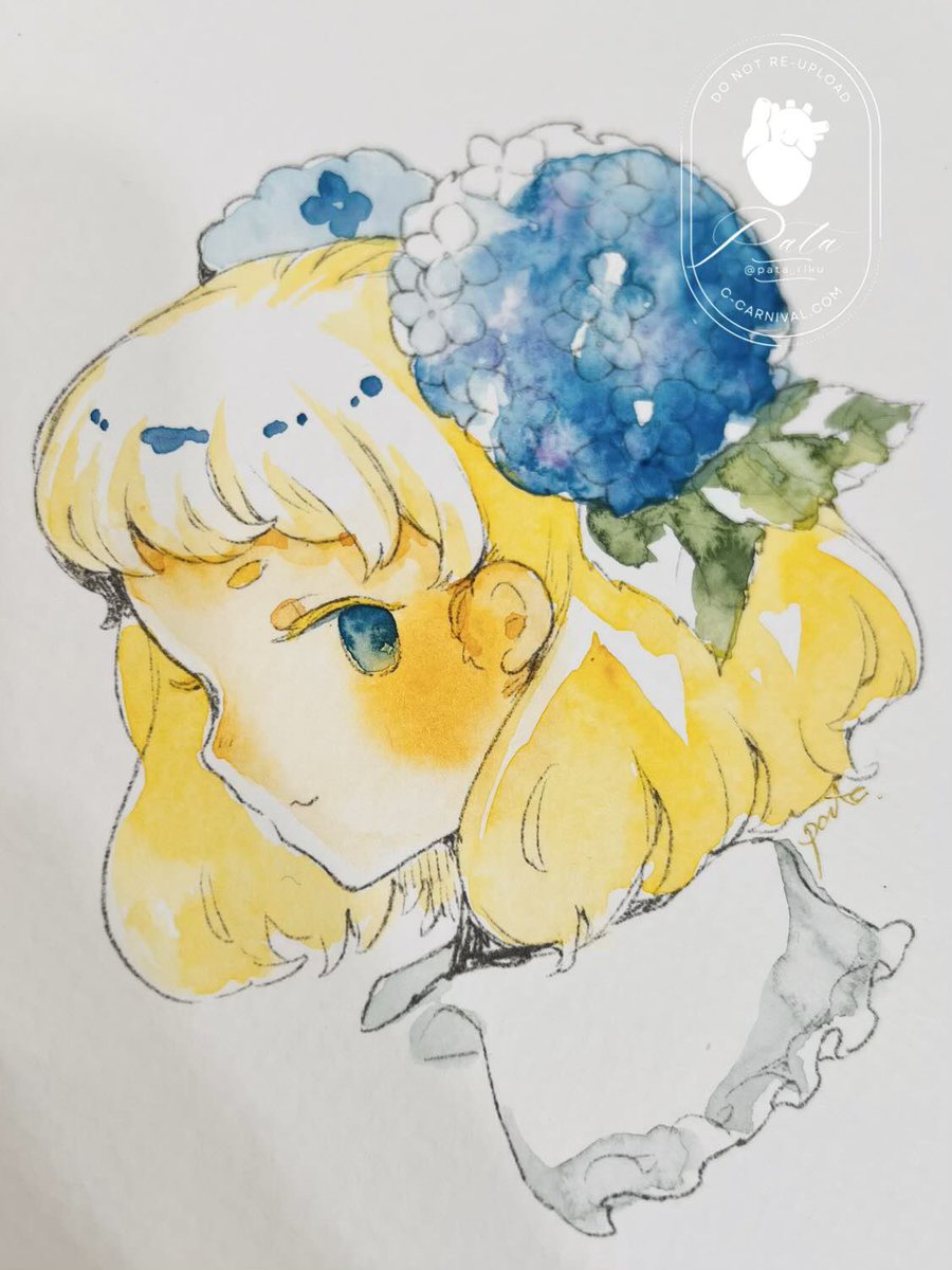 「#TCM1 販売用のドローイング 紫陽花ちゃん」|ぱた🫀5/5コミティア【F42b】のイラスト