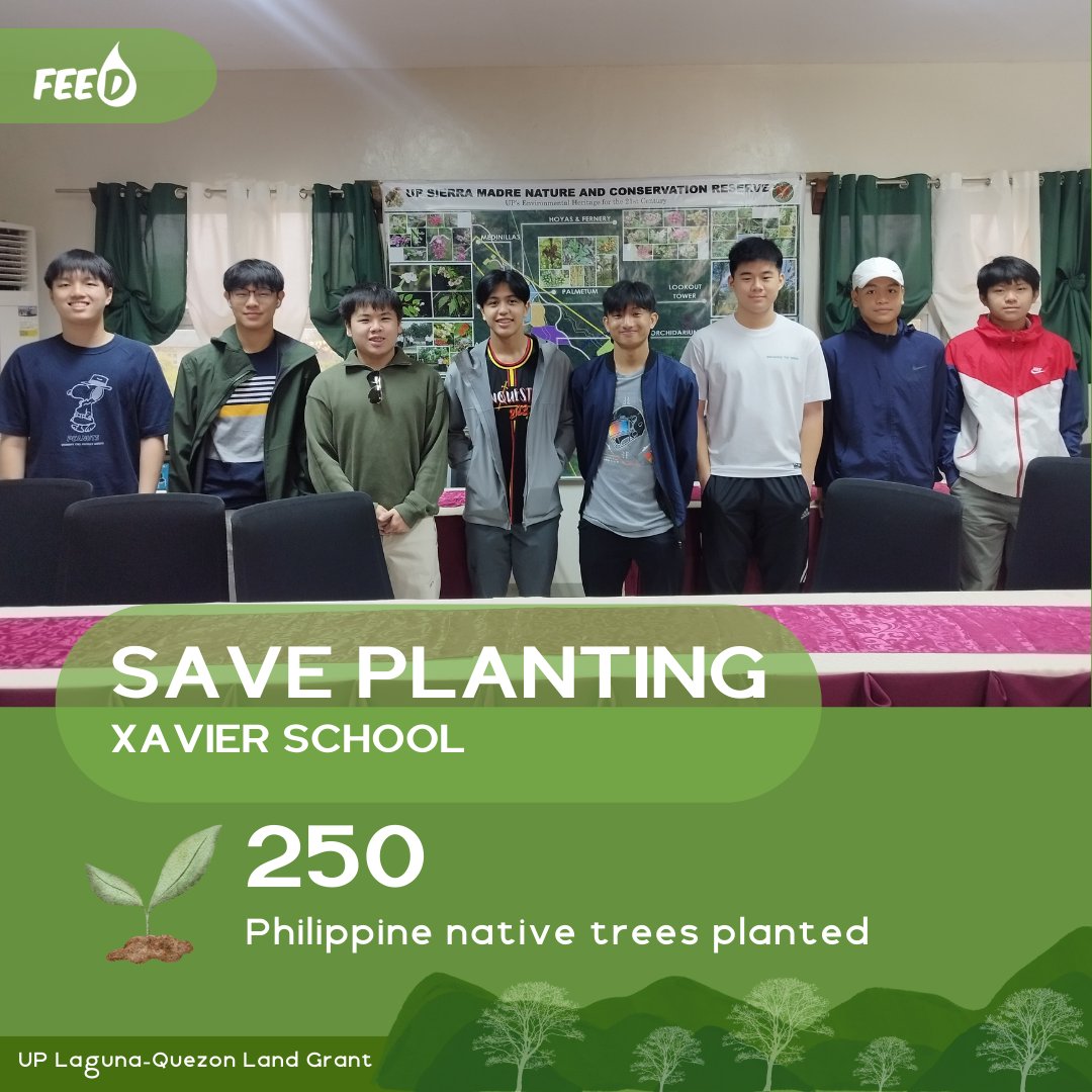 FEEDInc's tweet photo. The Future Is Green: Xavier School Youth Lead Tree Planting for Sierra Madre Restoration

On March 27, 2025, eight inspiring students from Xavier School proved that youth is power by planting 250 native trees namely 150 Balitbitan and 100 Malaruhat at the Laguna Quezon Land Grant https://t.co/4I4XSa3zHa