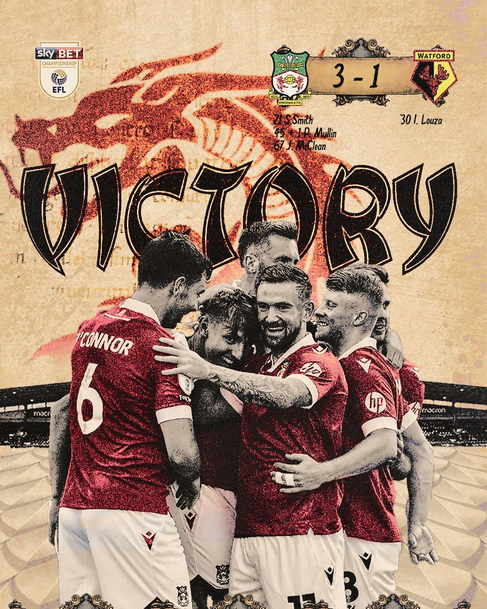1st frame is the inspiration and immediately I saw it, Wrexham was the club  that came to mind because of their nickname "Red Dragons". My goal was to make it look like an old medieval scroll. To illustrate their nickname, used dragon scales, old flags, dragon wings too. 😅