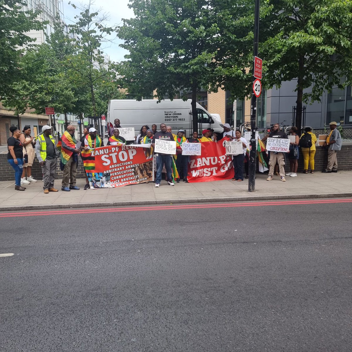 Change Radio (@changeradiozw) on Twitter photo UK Diaspora activists protesting the attendance of Auxillia Mnangagwa at the FLAIR Summit in London today. Apparently, she hasn't arrived, but we are informed that she attended a Private Lords meeting yesterday at the <a href="/UKHouseofLords/">House of Lords</a> <a href="/FlairSummit/">FLAIR SUMMIT</a> UK Diaspora activists protesting the attendance of Auxillia Mnangagwa at the FLAIR Summit in London today. Apparently, she hasn't arrived, but we are informed that she attended a Private Lords meeting yesterday at the <a href="/UKHouseofLords/">House of Lords</a> <a href="/FlairSummit/">FLAIR SUMMIT</a>