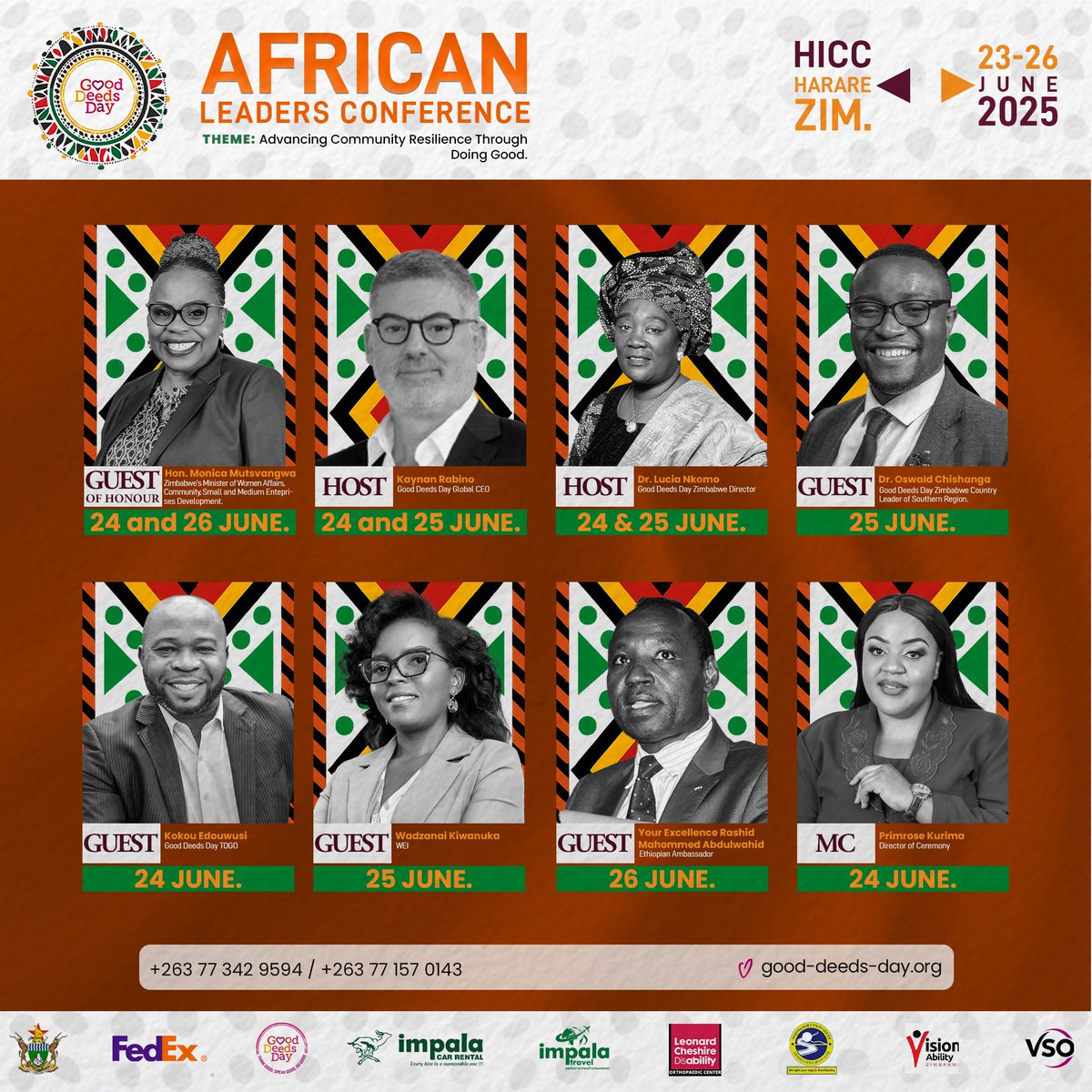 6 Days to go! 
#doinggood
#gooddeedsday #gooddeedsdayzimbabwe #gooddeedsdayconference2025 #africanleadersconference #