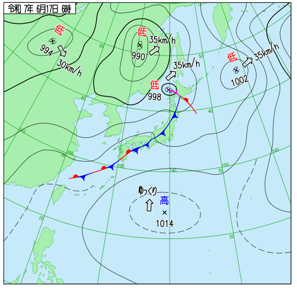 rivhiro's tweet photo. 天気図から消えていった梅雨前線

週末からの週明けに日本海で復活しそうだけど、そのあとまた太平洋高気圧が強まって消えそうな予想 https://t.co/Km2MWY1LgI