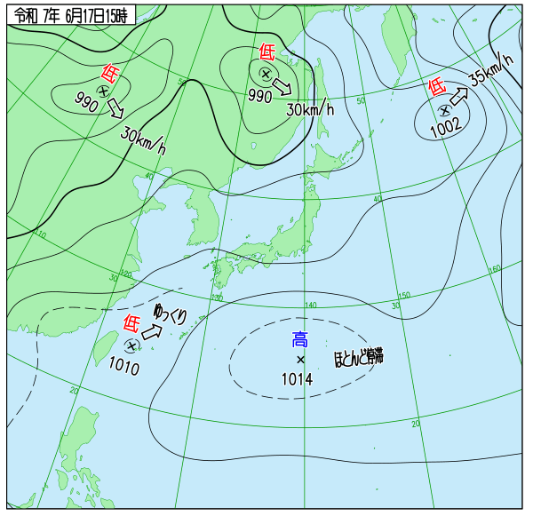 rivhiro's tweet photo. 天気図から消えていった梅雨前線

週末からの週明けに日本海で復活しそうだけど、そのあとまた太平洋高気圧が強まって消えそうな予想 https://t.co/Km2MWY1LgI