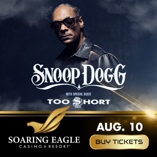 ck1055's tweet photo. Listen this week during the Retro Lunch for your chance to win tickets to see Snoop Dogg and Too $hort at Soaring Eagle Casino &amp; Resort on August 10th. Tickets go on sale this Saturday at https://t.co/ovLM43jGSp https://t.co/mda8dCzEGp