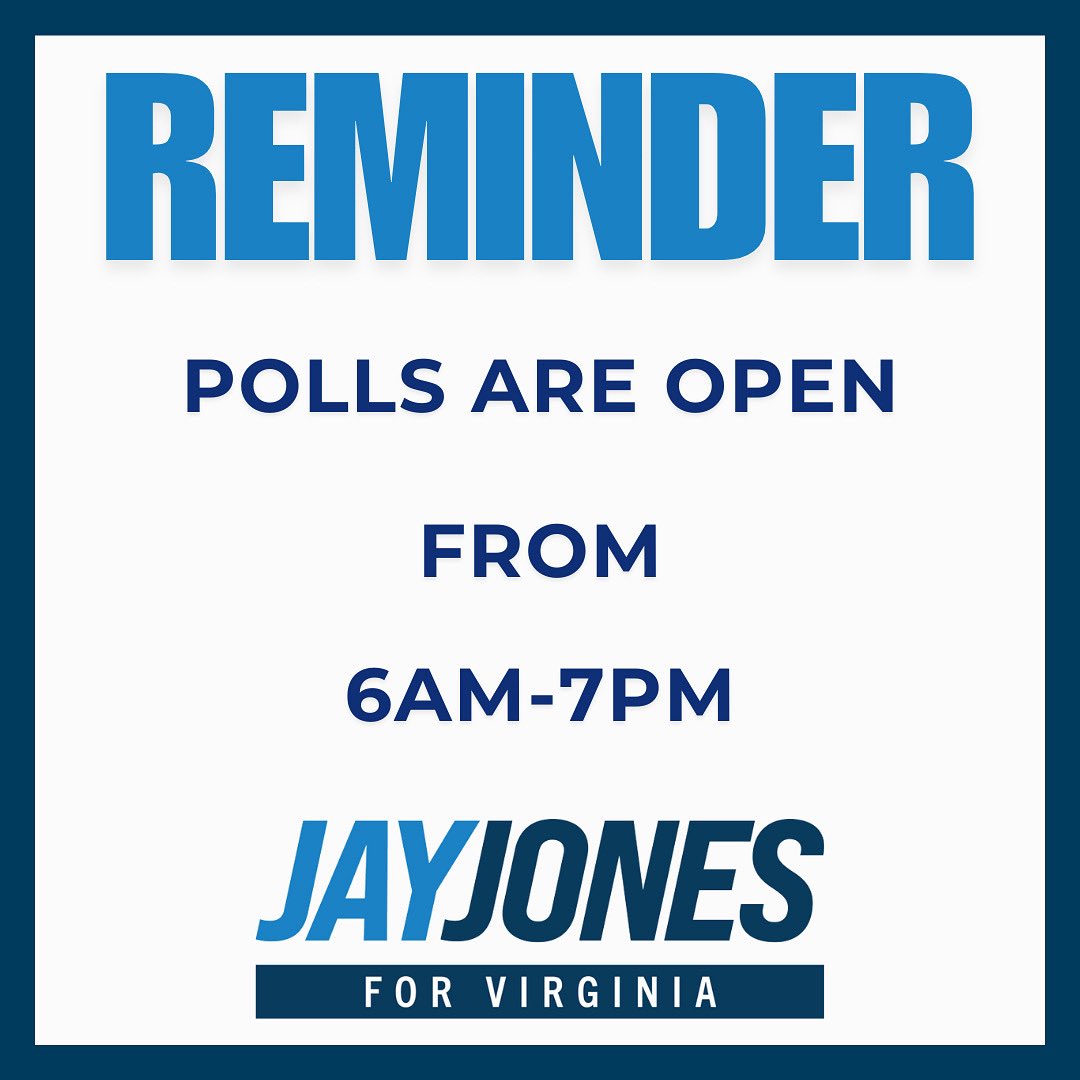 Today’s the day.

I’m asking for your vote to serve as Virginia’s next Attorney General—and to keep fighting for justice, opportunity, and progress across our Commonwealth.

Polls are open until 7 PM. Let’s bring this home. 🗳️