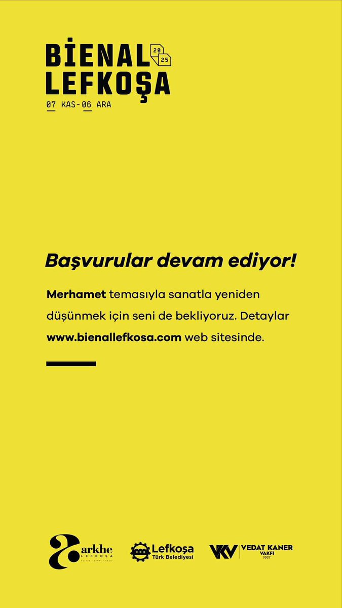 Bienal Lefkoşa 2025 için başvurular devam ediyor…

Submissions for Bienal Lefkoşa 2025 are still open…

lnkd.in/eu_M9uBd