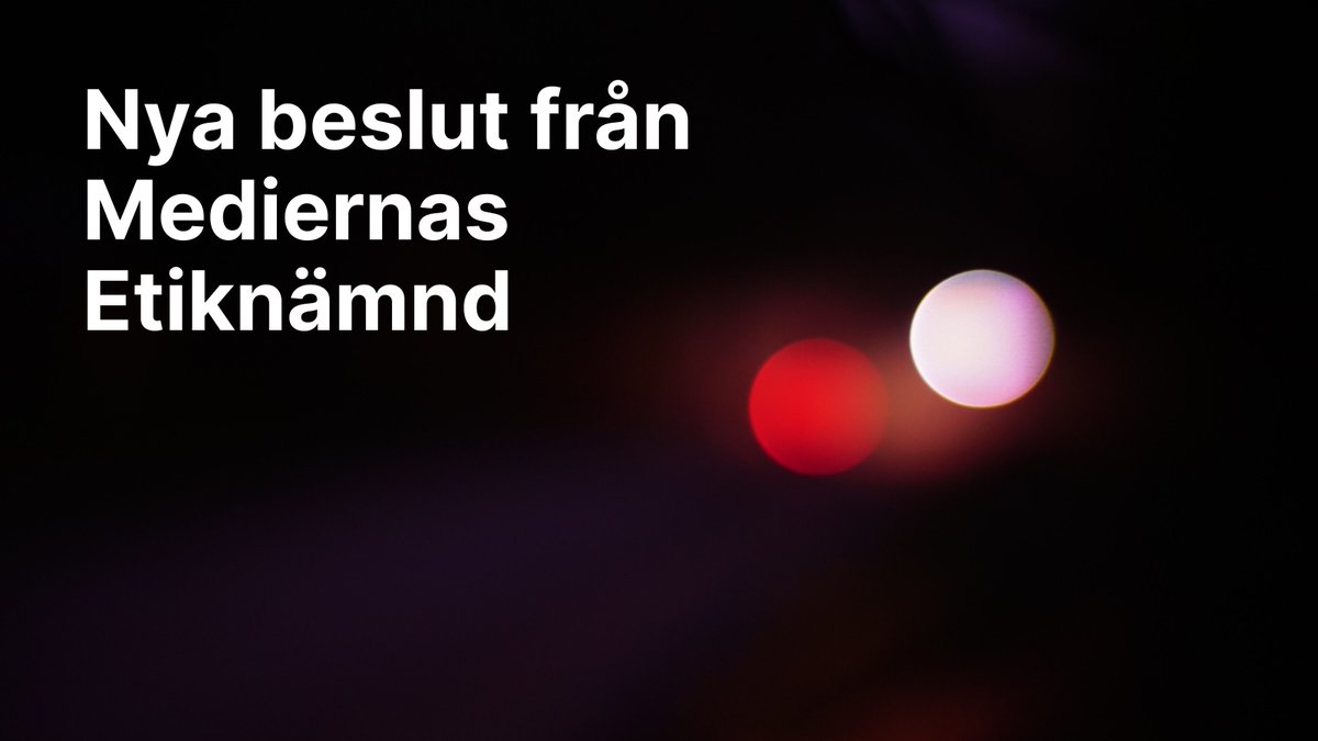 Fyra klander har expedierats i dag, gällande Aftonbladet, Dagens ETC, Riks samt Eskilstuna-Kuriren.
medieombudsmannen.se/beslut/