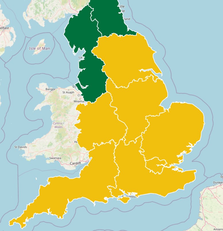 Heat-health warning was issued by the UKHSA earlier today for much of England from 1200 on Wednesday 18th through to 1800 on Sunday 22nd