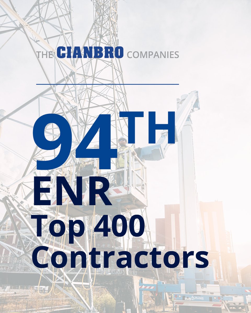 ⭐ The Cianbro Companies named to ENR’s Top 400 Contractors list
 
We’re proud to share that we have once again earned a spot on Engineering News-Record’s (ENR) Top 400 Contractors list — coming in at 94 for 2025.