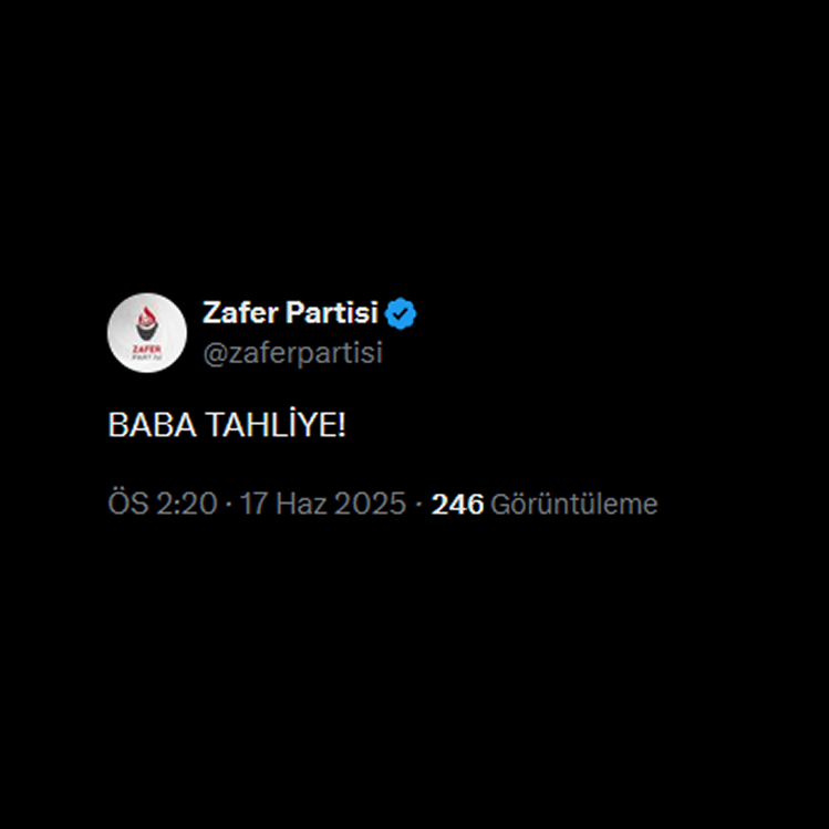 🚨 Zafer Partisi: 

"BABA TAHLİYE!"