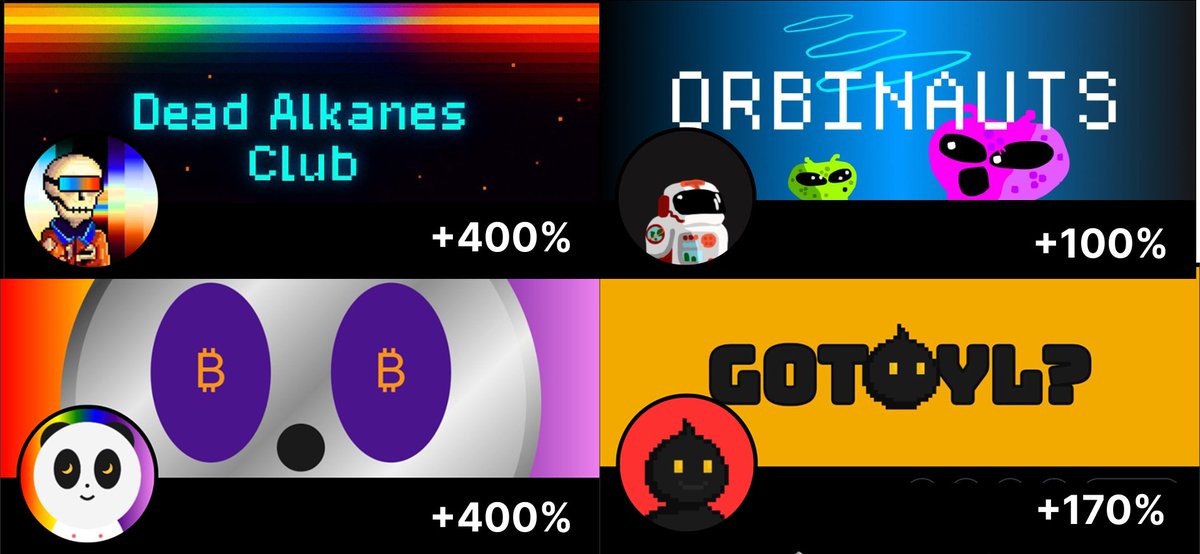 Satonomy (@satonomy) on Twitter photo Orbitals Benchmark - Alkanes
Week 2 Performance:
• <a href="/deadalkanesclub/">Dead Alkanes Club</a>: +400% (in just 1 day!)
• <a href="/AlkanePandas/">Alkane Pandas</a>: +400%
• <a href="/Orbinauts/">Orbinauts</a>: +100%
• <a href="/OylyOnAlkanes/">Oyly on Alkanes 🧪 Building Alkanes</a>: +170%
How high can beep boops—with real utility—fly?
Launching June 24th. b.b. 🤖🛰️ Orbitals Benchmark - Alkanes
Week 2 Performance:
• <a href="/deadalkanesclub/">Dead Alkanes Club</a>: +400% (in just 1 day!)
• <a href="/AlkanePandas/">Alkane Pandas</a>: +400%
• <a href="/Orbinauts/">Orbinauts</a>: +100%
• <a href="/OylyOnAlkanes/">Oyly on Alkanes 🧪 Building Alkanes</a>: +170%
How high can beep boops—with real utility—fly?
Launching June 24th. b.b. 🤖🛰️