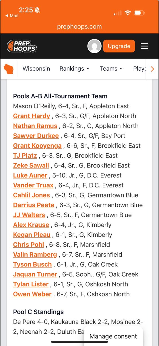 Solid showing at Kaukauna this past weekend vs top talent in the state. Congrats to Ja’Quan Turner and Tyson Busch for making the all-tournament team!