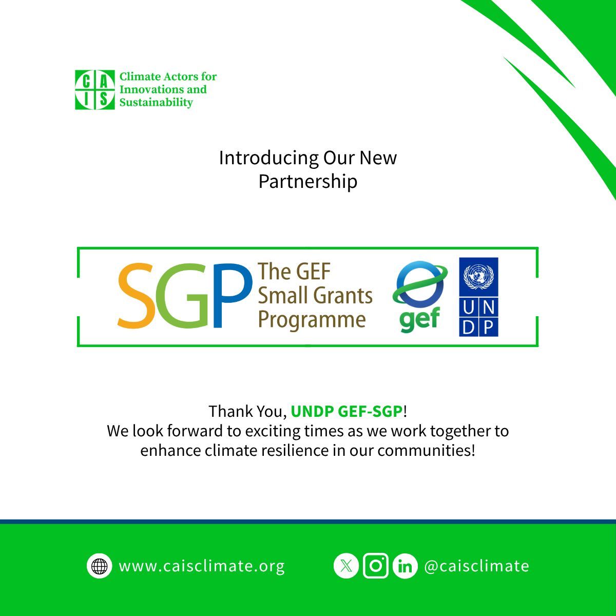 CAIS Climate Actors (@caisclimate) on Twitter photo We are delighted to announce our newest donor. Their contribution will propel us to new levels of success in our community-led climate resilience drive, and we are deeply appreciative. @SGPNigeria <a href="/UNDPNigeria/">UNDP Nigeria</a>
#LocalActionGlobalImpact We are delighted to announce our newest donor. Their contribution will propel us to new levels of success in our community-led climate resilience drive, and we are deeply appreciative. @SGPNigeria <a href="/UNDPNigeria/">UNDP Nigeria</a>
#LocalActionGlobalImpact