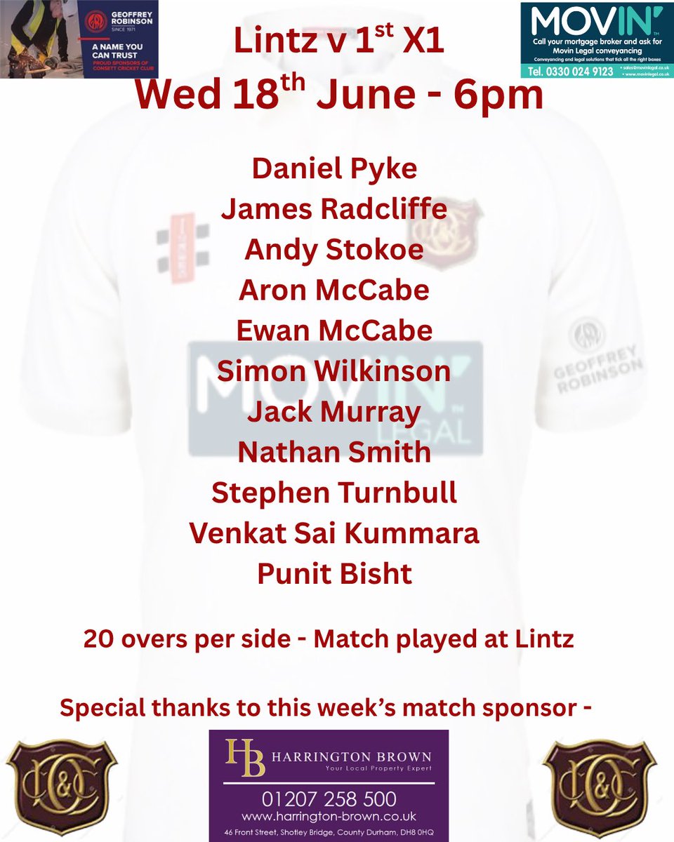 Consett Cricket Club π (@consettcc) on Twitter photo Midweek senior games as our Sunday side host Hylton on Tuesday while our 1st X1 head to <a href="/lintzcc/">Lintz Cricket Club</a> on Wednesday evening in the league cup Midweek senior games as our Sunday side host Hylton on Tuesday while our 1st X1 head to <a href="/lintzcc/">Lintz Cricket Club</a> on Wednesday evening in the league cup