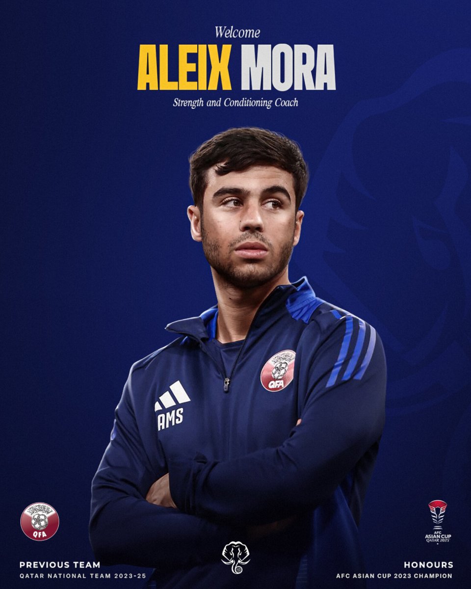 KeralaBlasters's tweet image. We’re delighted to welcome Aleix Mora as our new Strength &amp;amp; Conditioning Coach, to the Blasters family 🟡

Coming off his role with the Qatar National Team and having been part of the 2023 AFC Asian Cup Champion team’s setup, Aleix brings elite experience and energy to our…