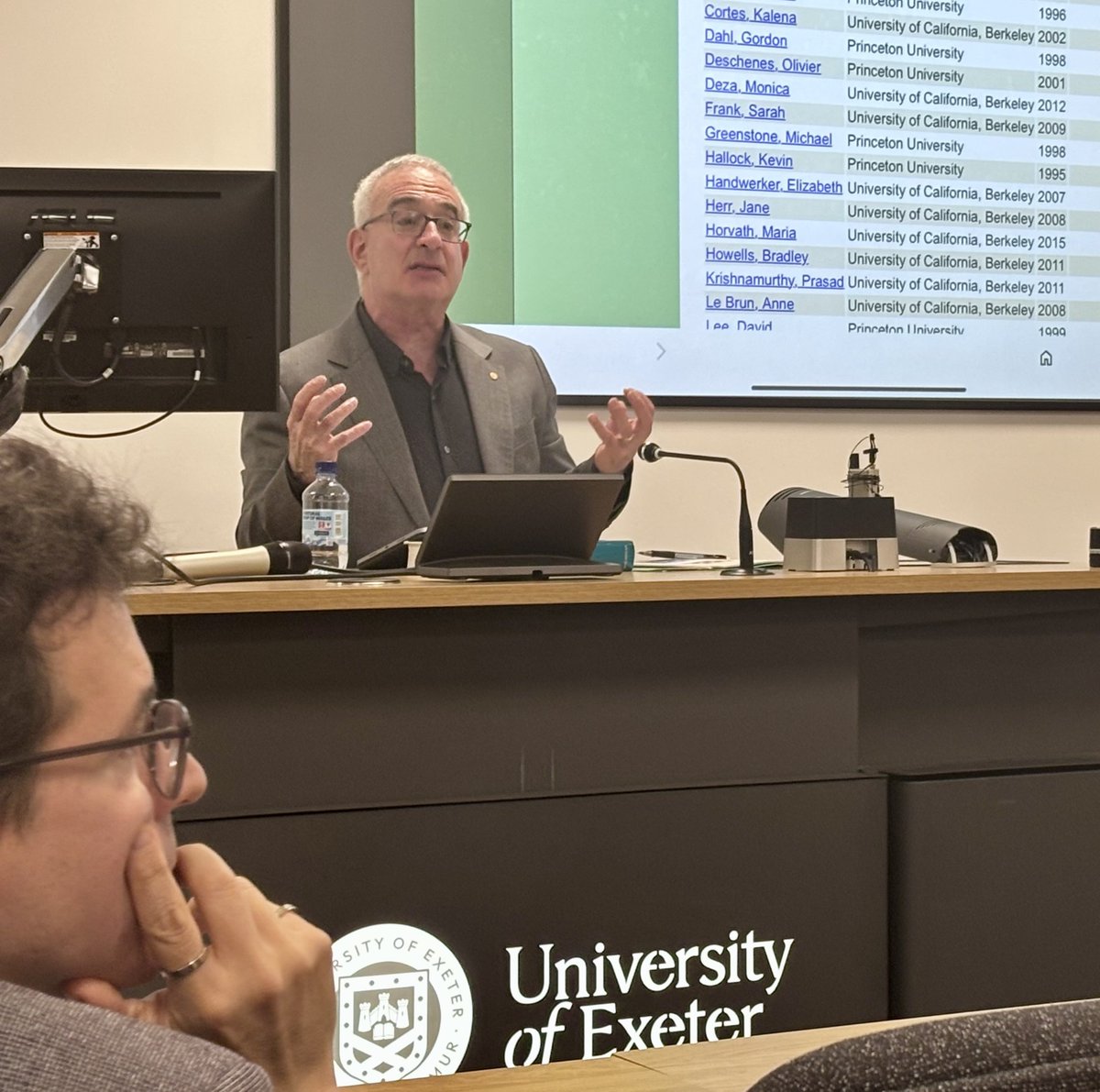 University of Exeter Business School (@uofebusiness) on Twitter photo The 3rd Diversity and Human Capital Workshop is underway at <a href="/UofEBusiness/">University of Exeter Business School</a> and what better way to start than with a Nobel Prize winning economist?
Prof Josh Angrist (<a href="/metrics52/">Josh Angrist</a>) of <a href="/MIT/">Massachusetts Institute of Technology (MIT)</a> gave a fascinating keynote on how advising affects students' post PhD research productivity. The 3rd Diversity and Human Capital Workshop is underway at <a href="/UofEBusiness/">University of Exeter Business School</a> and what better way to start than with a Nobel Prize winning economist?
Prof Josh Angrist (<a href="/metrics52/">Josh Angrist</a>) of <a href="/MIT/">Massachusetts Institute of Technology (MIT)</a> gave a fascinating keynote on how advising affects students' post PhD research productivity.