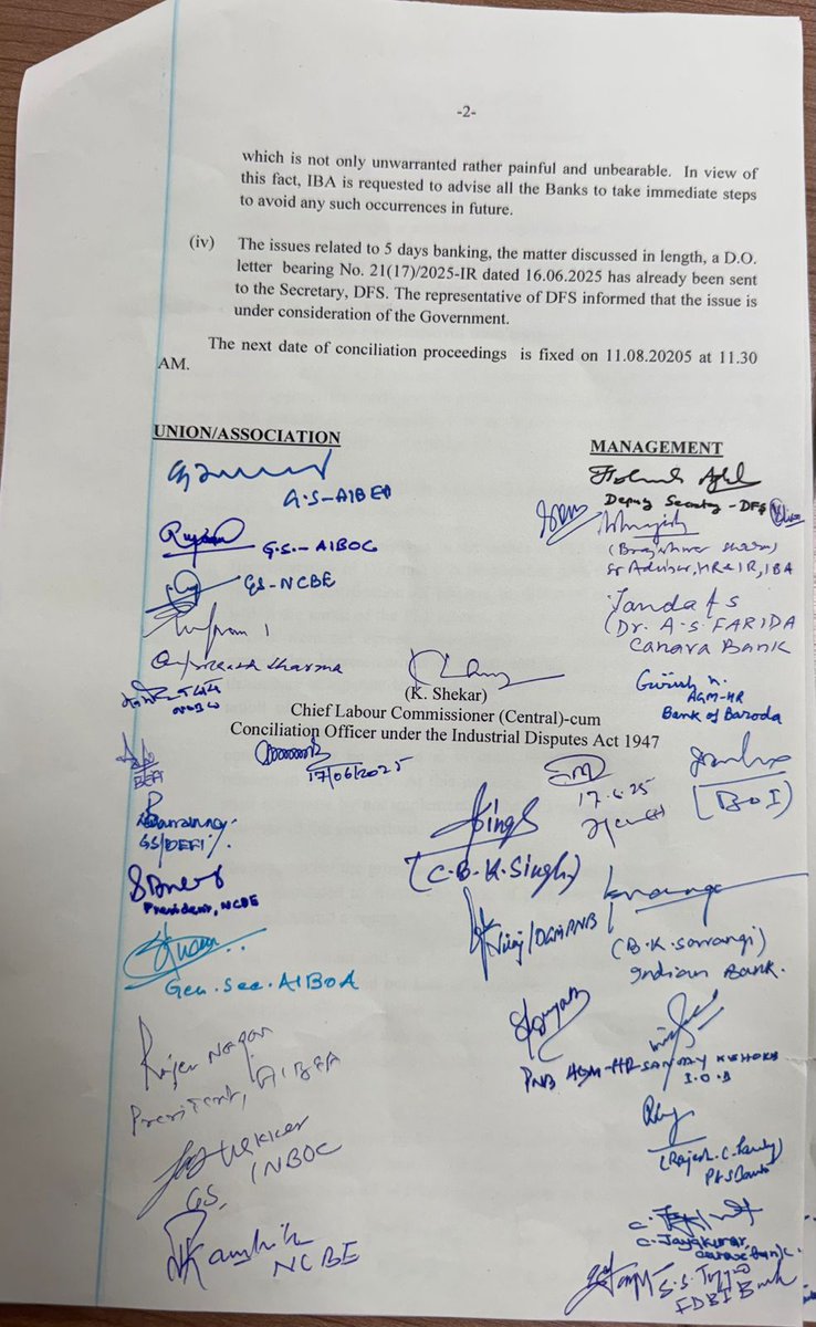 Conciliation Proceedings - CLC/UFBU at Delhi today
#AIBEA