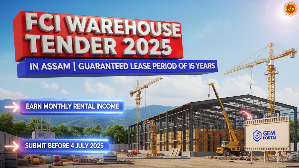 KIP_FINANCIAL's tweet photo. Watch Now : https://t.co/2JcK5Qev71
DSB – 38, Red Square Market, Hisar – 125001 (HR)
#assambusiness #warehousetender #logisticsindia #govttenders #buildtolease #15yearrental #storageinfrastructure #warehousingopportunities #gemportal #kpiconsultancy #publicprivatepartnership https://t.co/kGaP9Ut63Y