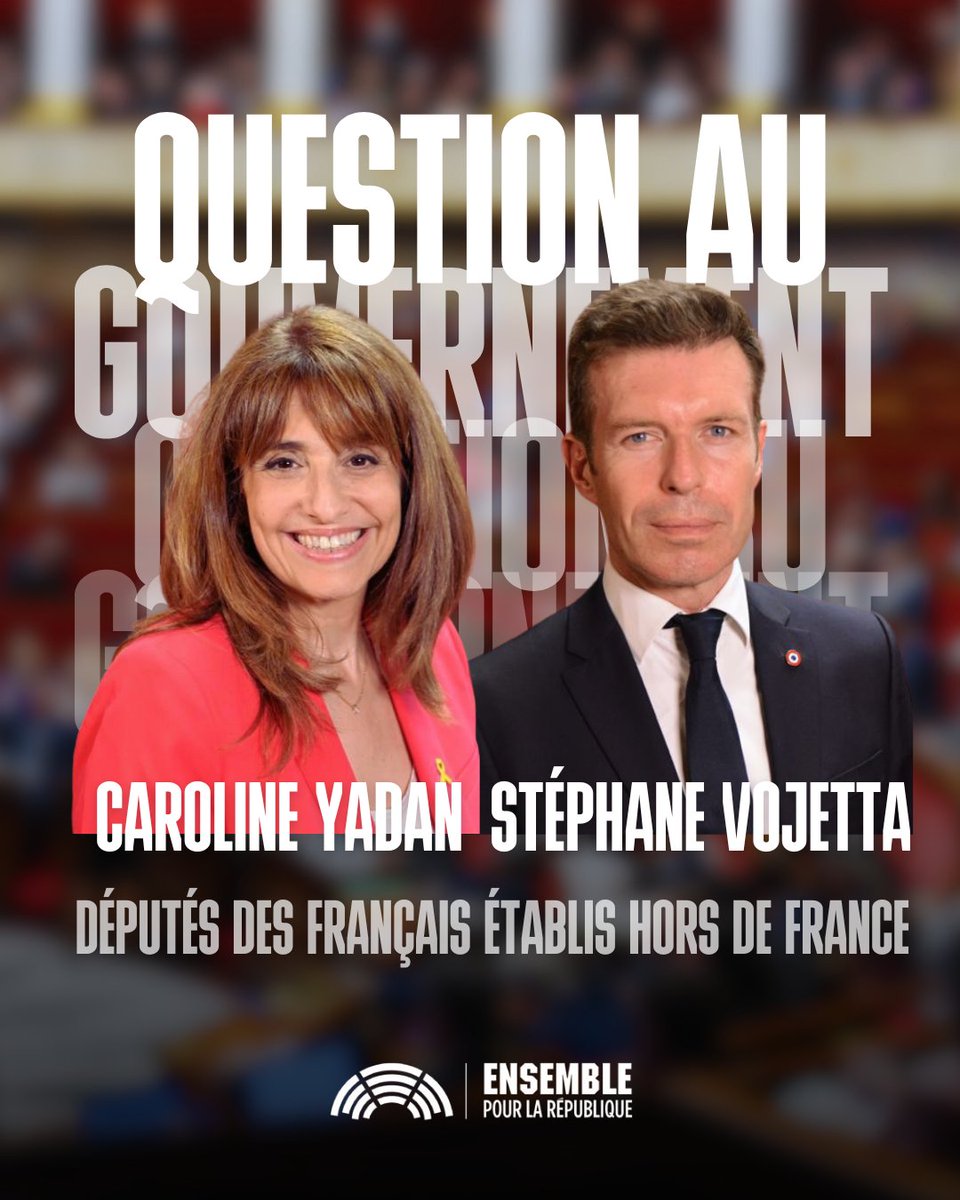 Les Députés Ensemble pour la République (@deputesensemble) on Twitter photo Aujourd’hui, notre député <a href="/CarolineYADAN/">Caroline Yadan</a> interpellera le gouvernement sur le conflit entre Israël et l’Iran.
<a href="/StephaneVojetta/">Stéphane Vojetta</a> interrogera, par la suite, le gouvernement sur les méfaits des écrans et des réseaux sociaux sur les mineurs.
Dès 15h, en direct sur <a href="/LCP/">LCP</a> ! 📺 Aujourd’hui, notre député <a href="/CarolineYADAN/">Caroline Yadan</a> interpellera le gouvernement sur le conflit entre Israël et l’Iran.
<a href="/StephaneVojetta/">Stéphane Vojetta</a> interrogera, par la suite, le gouvernement sur les méfaits des écrans et des réseaux sociaux sur les mineurs.
Dès 15h, en direct sur <a href="/LCP/">LCP</a> ! 📺
