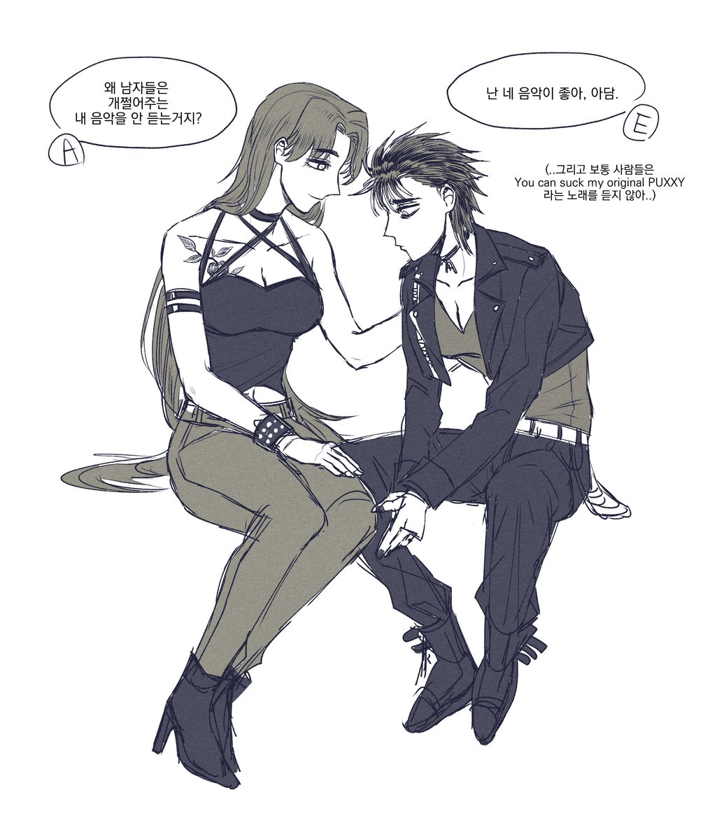 R_7H_'s tweet image. 해즈빈호텔 OC 아담이브 / 이브 관련 그림들
(※아담 뇨타/유혈 주의)