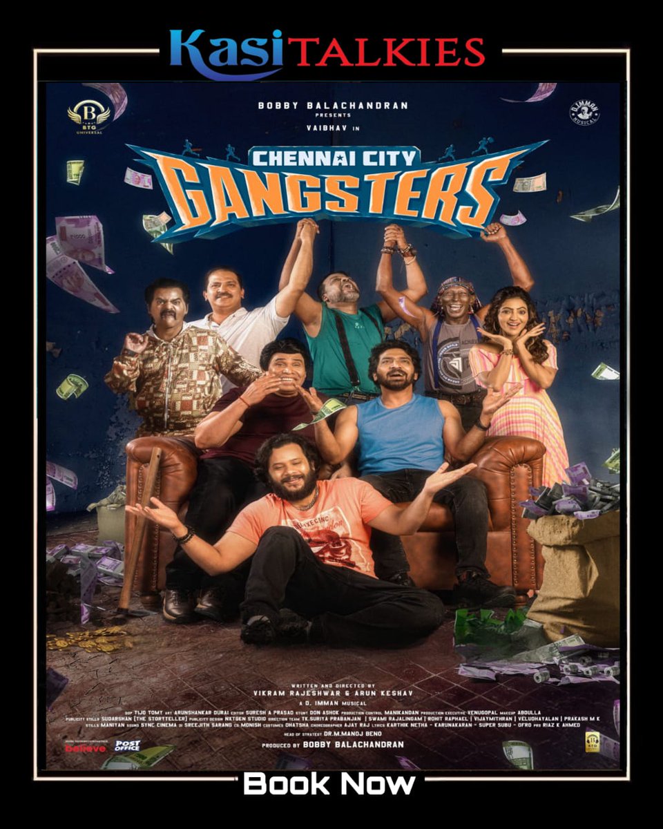 Kasi Talkies (@kasitalkies) on Twitter photo #ChennaiCityGangsters - Tamil Movie Releasing On June 20
<a href="/KasiTalkies/">Kasi Talkies</a>
Book Your Tickets Soon. Visit Us On bit.ly/2EfUh5X
<a href="/actor_vaibhav/">Vaibhav</a> <a href="/AthulyaOfficial/">Athulyaa Ravi</a> <a href="/immancomposer/">D.IMMAN</a> <a href="/redin_kingsley/">Redin Kingsley</a> #VikramRajeshwar #ArunKeshav #ChennaiCityGangsters - Tamil Movie Releasing On June 20
<a href="/KasiTalkies/">Kasi Talkies</a>
Book Your Tickets Soon. Visit Us On bit.ly/2EfUh5X
<a href="/actor_vaibhav/">Vaibhav</a> <a href="/AthulyaOfficial/">Athulyaa Ravi</a> <a href="/immancomposer/">D.IMMAN</a> <a href="/redin_kingsley/">Redin Kingsley</a> #VikramRajeshwar #ArunKeshav