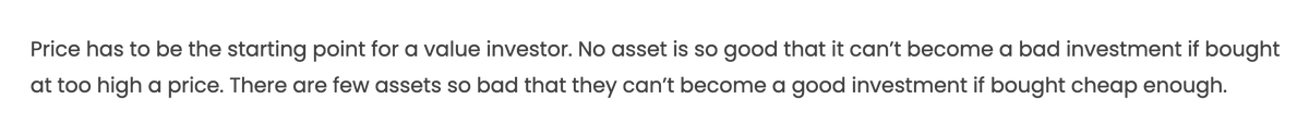 Price and fundamentals aren't always aligned.

This is an essential investing concept to understand.

As legendary investor Howard Marks said, good assets become bad investments at the wrong price, and bad assets become good investments at the right price.