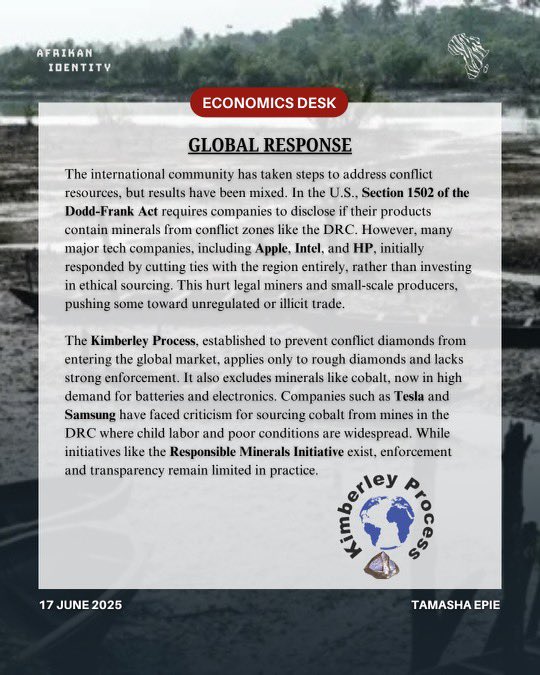 AfrikanIdentity's tweet image. Understanding these challenges is the first step toward real change. ⛏️🌍🌐

#BloodDiamonds #ResourceExploitation #ConflictResources #EthicalMining #ResourceJustice #SupplyChainTransparency #AfrikanResources