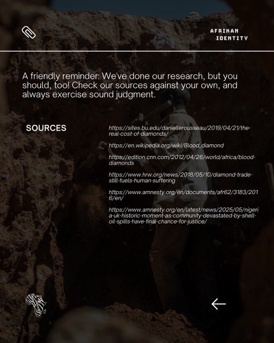 AfrikanIdentity's tweet image. Understanding these challenges is the first step toward real change. ⛏️🌍🌐

#BloodDiamonds #ResourceExploitation #ConflictResources #EthicalMining #ResourceJustice #SupplyChainTransparency #AfrikanResources