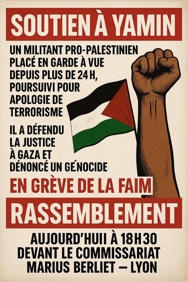 Solidarité avec notre camarade et ami Yamin 🇵🇸🇵🇸