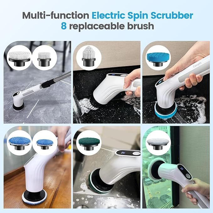 Rafunio2's tweet image. ✨ Dites adieu à la corvée du ménage !
La brosse électrique Cusopeh 8 en 1 nettoie tout sans effort :
🧼 Carrelage, joints, évier, baignoire, voiture...
💥 2 vitesses, manche télescopique
🔋 90 min d’autonomie, sans fil
🌪️ Appuyez, laissez tourner.
👉 amzn.to/3SRmh43