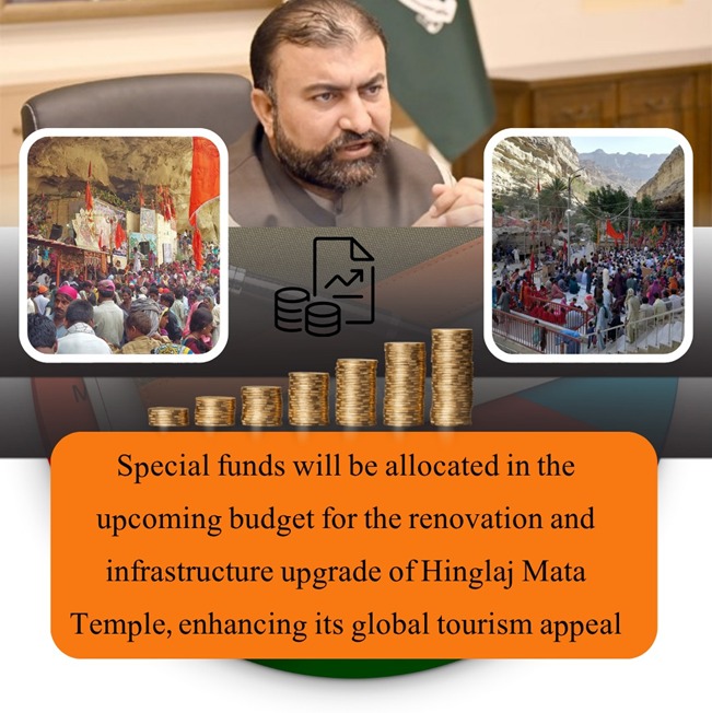 aymi_here's tweet image. Special funds will be allocated in the upcoming budget for the renovation and infrastructure upgrade of Hinglaj Mata Temple, enhancing its global tourism appeal.
@kan74713
@FaizMBaluch
#WorldTourismSite 
#Balochistan
#CulturalPreservation