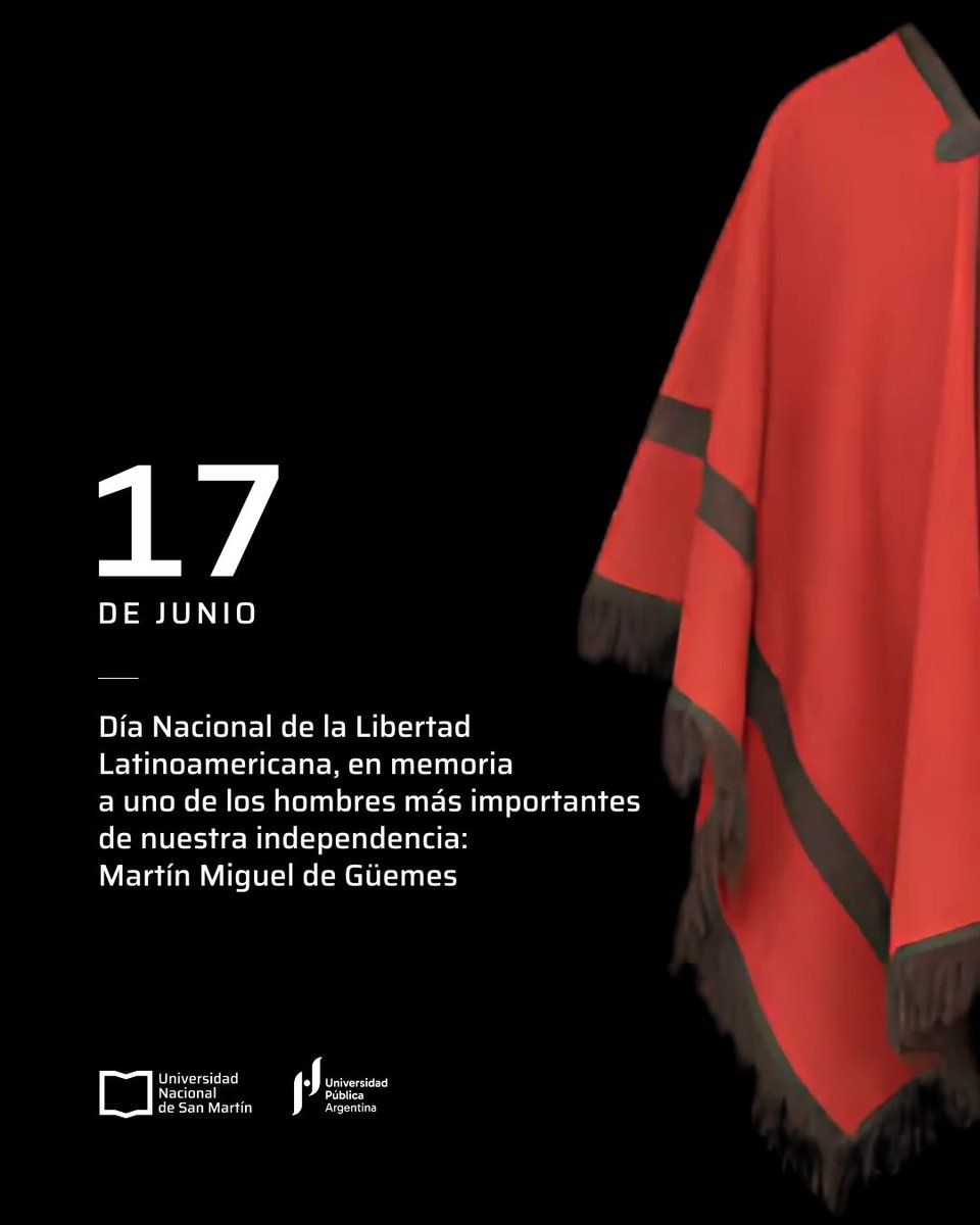 Hoy conmemoramos el paso a la inmortalidad del General Martín Miguel de Güemes, héroe de nuestra independencia y símbolo de la lucha por la libertad. Güemes defendió el norte del país, enfrentando con sus gauchos a las tropas realistas y asegurando la libertad de nuestra patria.