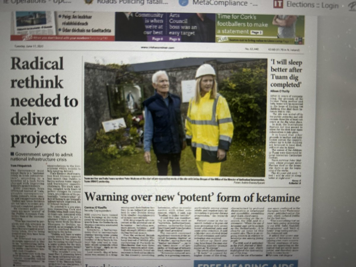 Peter Mulryan is on the front of the <a href="/irishexaminer/">Irish Examiner</a> today. He is searching for his sister who died in the Tuam home. He is also a survivor of the “home”. The exhumation is finally underway #tuambabies