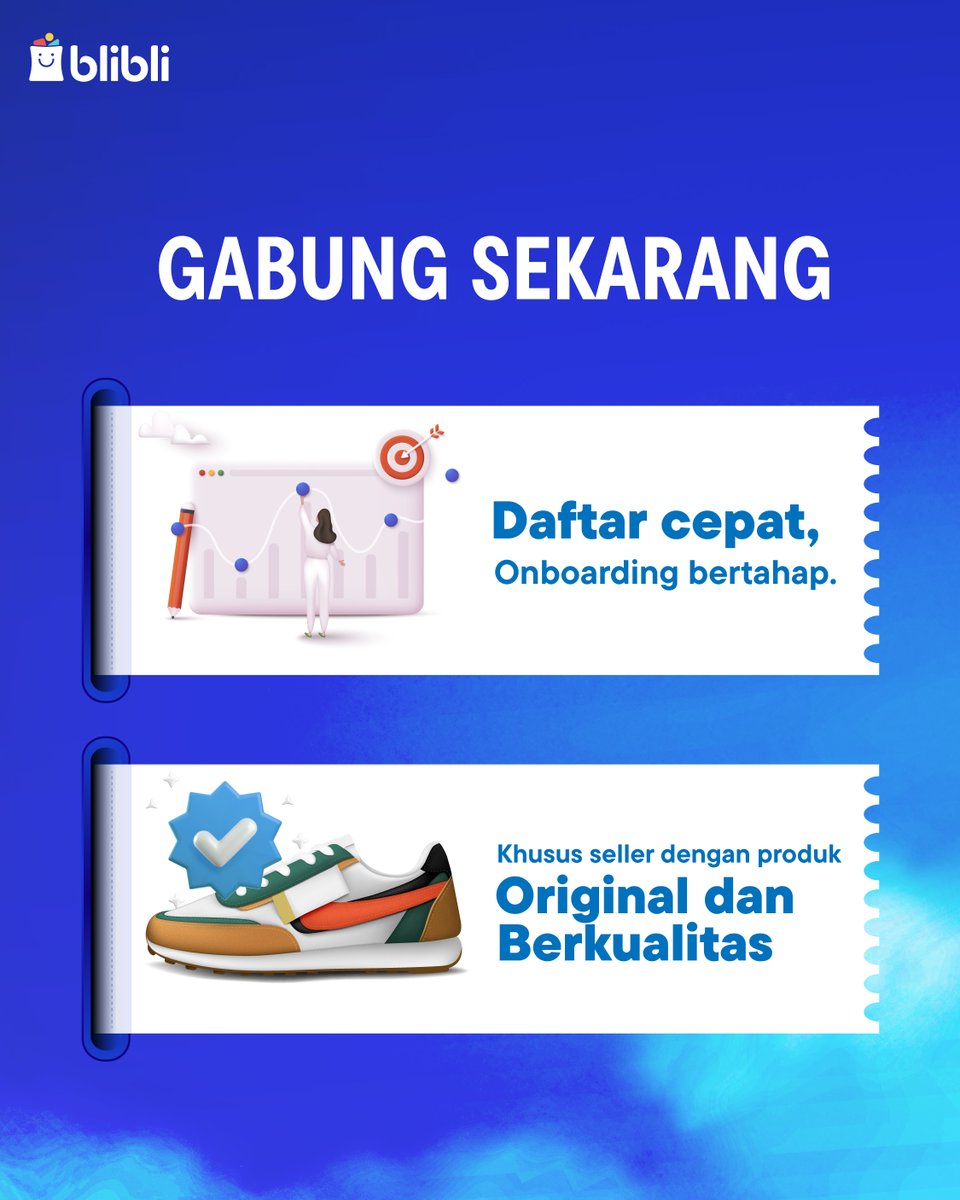 Ingin bisnismu berkembang lebih luas? Gabung jadi Seller Blibli sekarang!
💼 Mudah Daftar
🚚 Banyak Bonus
📈 Potensi Cuan Besar

Klik link ini dan isi formulirnya👉 blibli.onelink.me/aFLN/bliblisel… #BlibliSeller