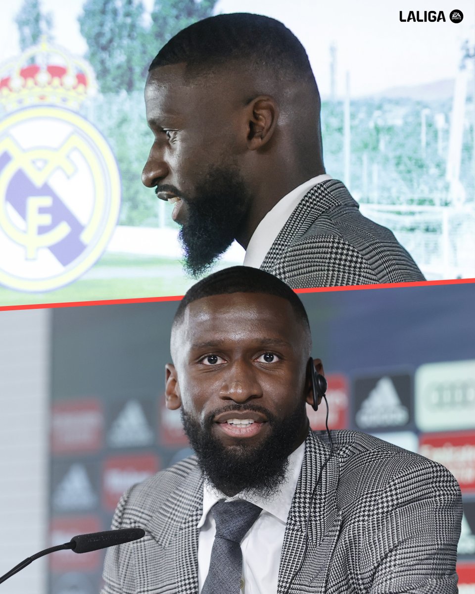 LALIGA (@laliga) on Twitter photo 🛡🤍💪 Llegó para ser 𝐄𝐋 𝐊𝐀𝐈𝐒𝐄𝐑 del <a href="/realmadrid/">Real Madrid C.F.</a>.
🔙 #TalDíaComoHoy en 2⃣0⃣2⃣2⃣, <a href="/ToniRuediger/">Antonio Rüdiger</a> era presentado como nuevo jugador del conjunto madridista.
#LALIGAEASPORTS 🛡🤍💪 Llegó para ser 𝐄𝐋 𝐊𝐀𝐈𝐒𝐄𝐑 del <a href="/realmadrid/">Real Madrid C.F.</a>.
🔙 #TalDíaComoHoy en 2⃣0⃣2⃣2⃣, <a href="/ToniRuediger/">Antonio Rüdiger</a> era presentado como nuevo jugador del conjunto madridista.
#LALIGAEASPORTS