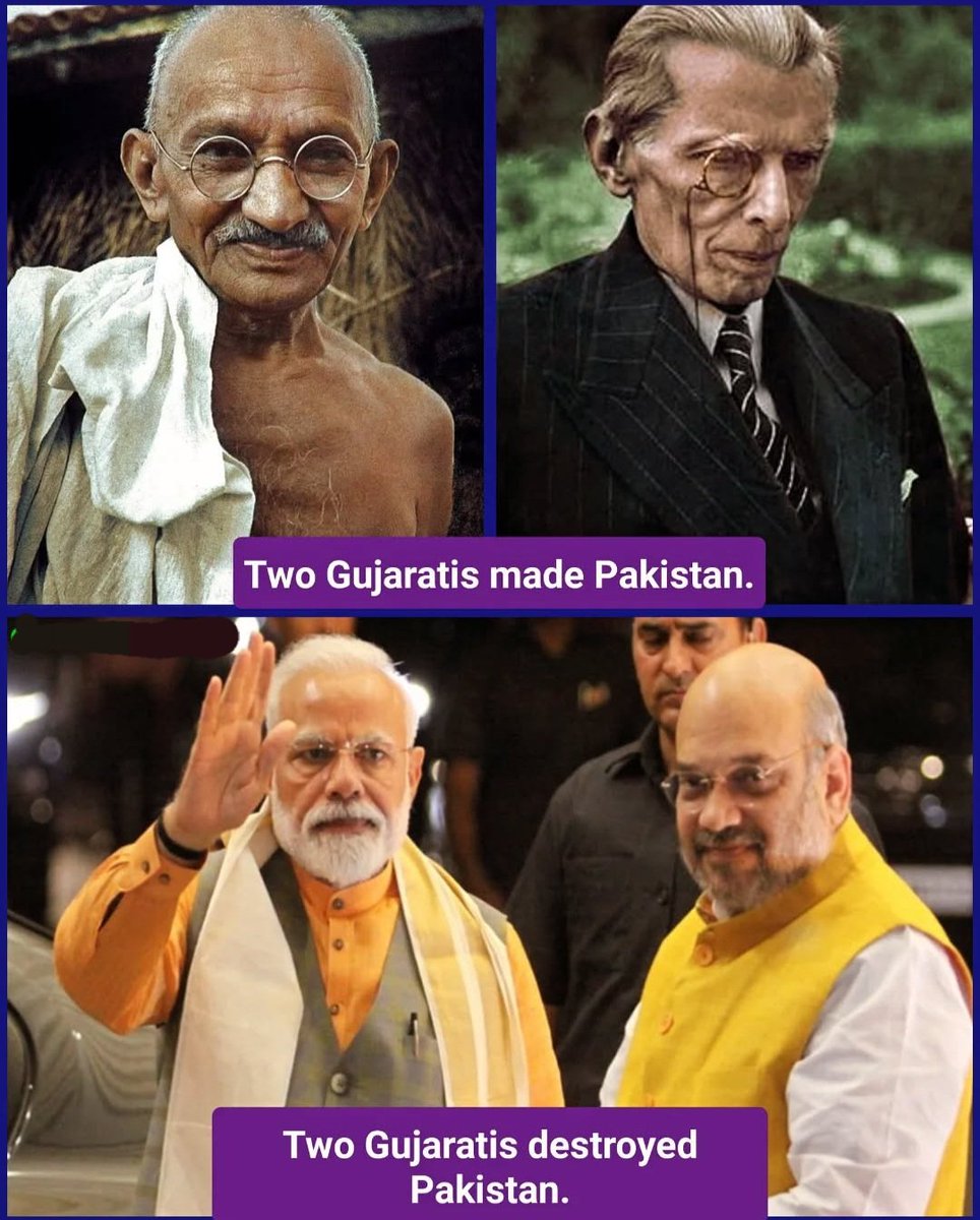 charrlizee56's tweet photo. Kesi lagi baat.
 #MohandasKaramchandGandhi
 #MuhammadAliJinnah
Vs 
#NarendraDamodardasModi
#AmitbhaiAnilchandraShah https://t.co/fsGqSOU1kB