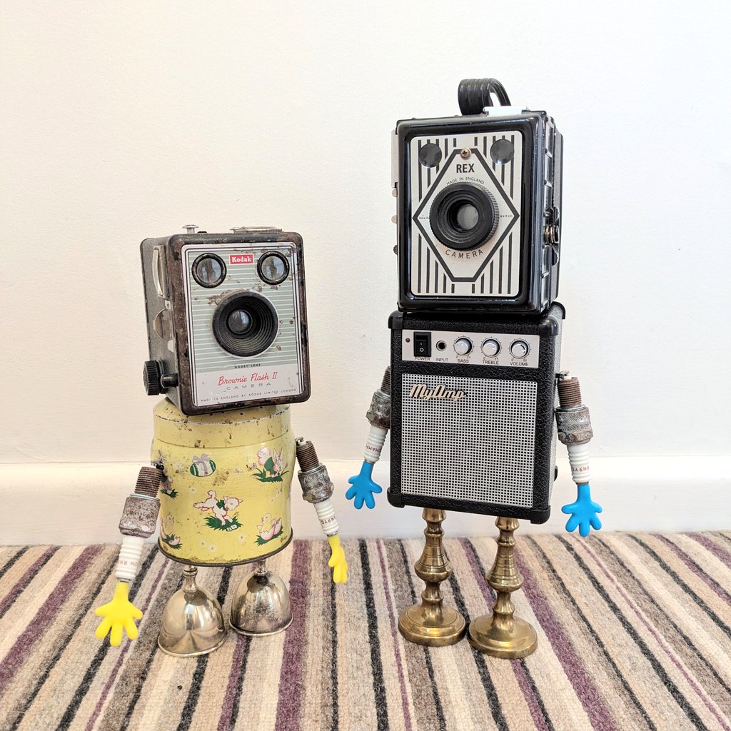 junk_bots's tweet image. Betty and Rex. He loves his little sister but she&apos;s a menace. Especially around biscuits.