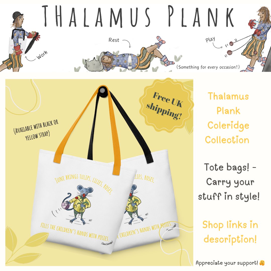 🌟🌟🌟 Featuring in the Thalamus Plank store today is.... 🥁🥁🥁
'June' tote bag from the TP Coleridge Collection! 

To visit my shop please click on either of the links below:
thalamusplank.co.uk
etsy.com/shop/ThalamusP…

Thank you! 🤗

#totebag 
#SummerVibes 
#bags