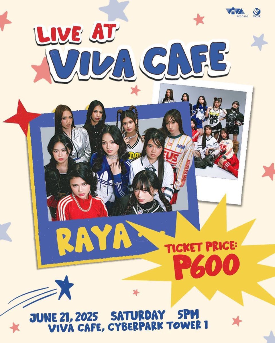 raya_ph's tweet photo. Bonggang weekend! 
RAYA's joining Aubrey Caraan and Lance Carr on June 21 at Viva Cafe. 🥰💎

Event is now SOLD OUT. 
See you RAYS! https://t.co/zTphQfydpp