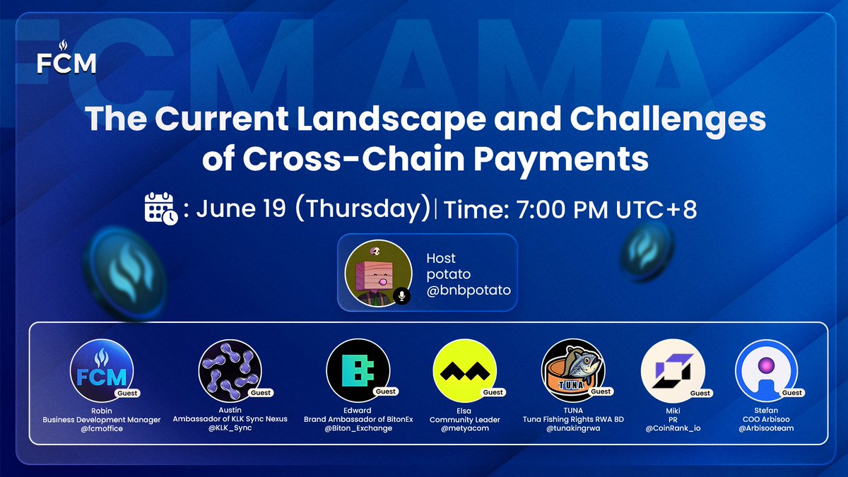 FAST COIN MIXER (FCM) (@fcmoffice) on Twitter photo π₯ FCM SPACES AMA ALERT
The Current Landscape and Challenges of Cross-Chain Payments
π Date: June 19
π Time: 7:00 PM UTC+8
π Location: x.com/i/spaces/1nAJEβ¦
π $100 USDT Giveaway
β
Like + Retweet
β
Comment & Tag 3 friends
β
Follow <a href="/fcmoffice/">FAST COIN MIXER (FCM)</a>
π 10 lucky winners will get π₯ FCM SPACES AMA ALERT
The Current Landscape and Challenges of Cross-Chain Payments
π Date: June 19
π Time: 7:00 PM UTC+8
π Location: x.com/i/spaces/1nAJEβ¦
π $100 USDT Giveaway
β
Like + Retweet
β
Comment & Tag 3 friends
β
Follow <a href="/fcmoffice/">FAST COIN MIXER (FCM)</a>
π 10 lucky winners will get