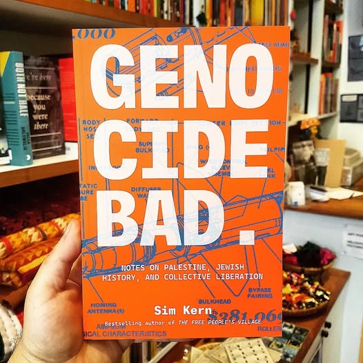 Shalimar Books (@shalimarbooks) on Twitter photo Part activist memoir, part crash course in Jewish and Palestinian history, 'Genocide Bad' dismantles Zionist propaganda and maps a course towards collective liberation in ten unapologetic essays.
📚⚠️
<a href="/sim_kern/">Sim Kern - preorder G3NOCIDE BAD</a>
<a href="/InterlinkBooks/">Interlink Publishing</a> Part activist memoir, part crash course in Jewish and Palestinian history, 'Genocide Bad' dismantles Zionist propaganda and maps a course towards collective liberation in ten unapologetic essays.
📚⚠️
<a href="/sim_kern/">Sim Kern - preorder G3NOCIDE BAD</a>
<a href="/InterlinkBooks/">Interlink Publishing</a>