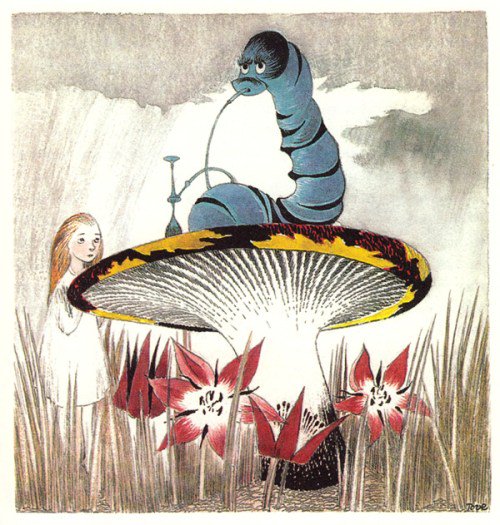 Lewis Carroll’s 'Alice in Wonderland' illustration by Finnish artist and Moomins creator Tove Jansson #womensart
