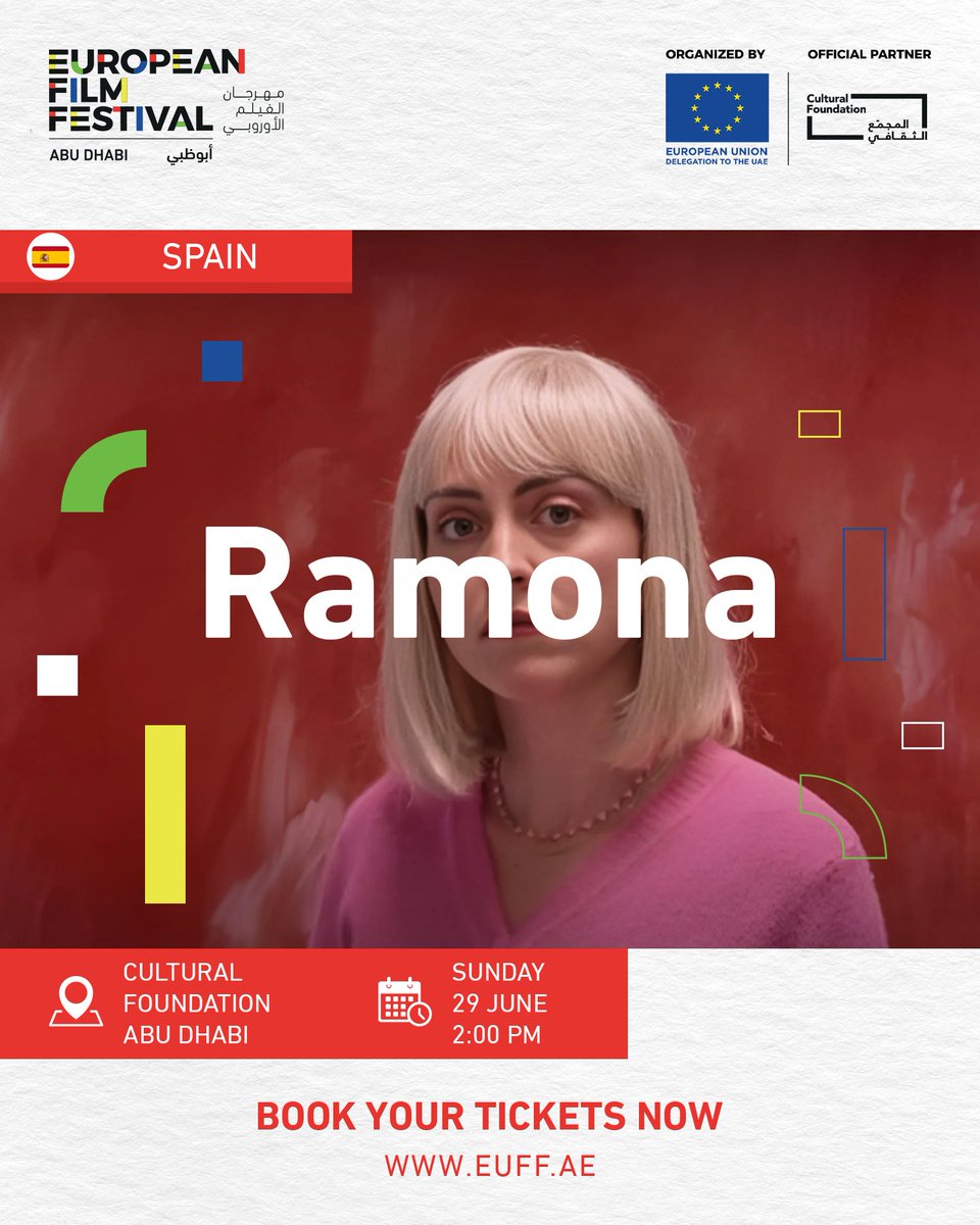 🎬Ramona - Spain 🇪🇸
Comedy - Drama - Romance

Ramona moves to Madrid with her boyfriend to become an actress. The night before her audition, she meets Bruno, and the next day learns he’s the director she’s auditioning for!

🎟️Book your tickets now euff.ae
#EUFFUAE