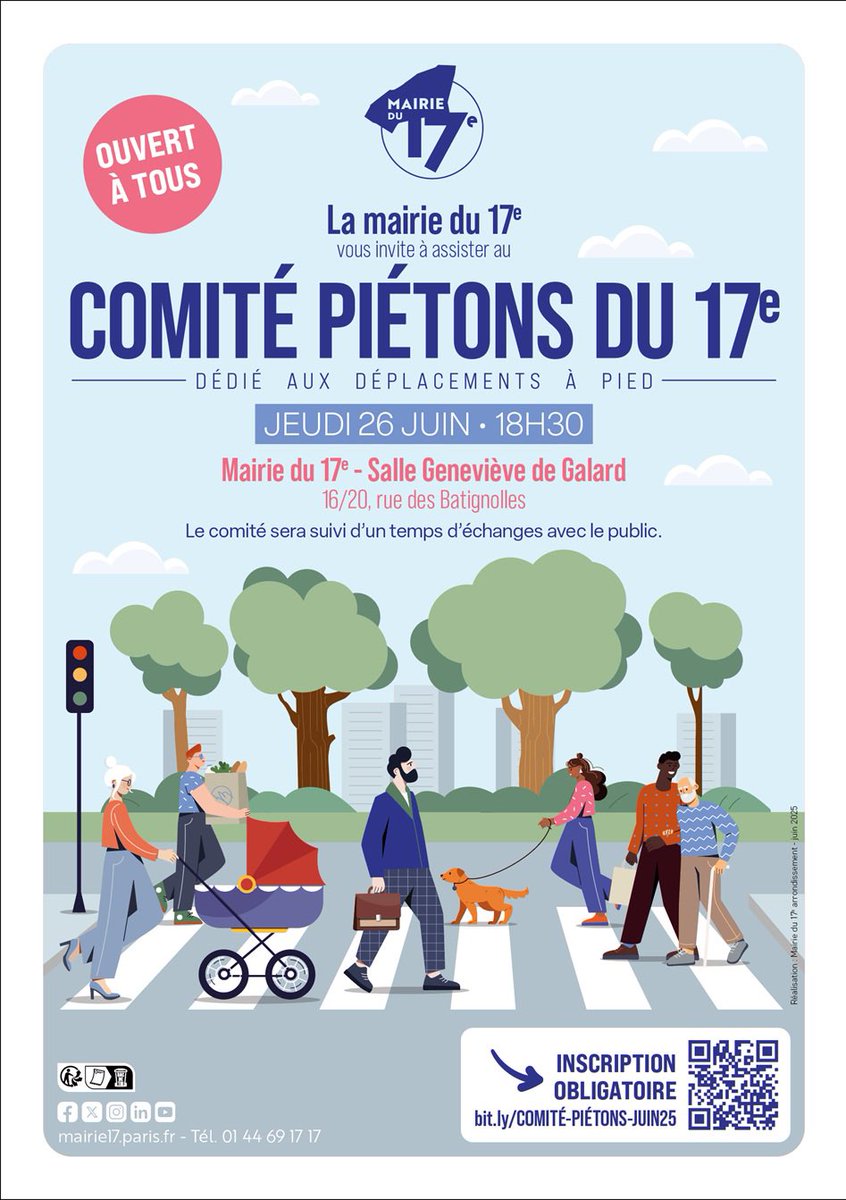 Christophe Ledran (@ledranch) on Twitter photo 🚶♀️🚶Jeudi 26 juin à 18h30 venez assister à la <a href="/Mairie17/">Mairie du 17e</a> à la réunion de travail du #ComitéPiétonsdu17e lancé à l’initiative de <a href="/geoffroyboulard/">Geoffroy Boulard</a> avec des représentants des 9 quartiers de #Paris17 et poser vos questions relatives aux déplacements à pied dans notre arrondissement. 🚶♀️🚶Jeudi 26 juin à 18h30 venez assister à la <a href="/Mairie17/">Mairie du 17e</a> à la réunion de travail du #ComitéPiétonsdu17e lancé à l’initiative de <a href="/geoffroyboulard/">Geoffroy Boulard</a> avec des représentants des 9 quartiers de #Paris17 et poser vos questions relatives aux déplacements à pied dans notre arrondissement.
