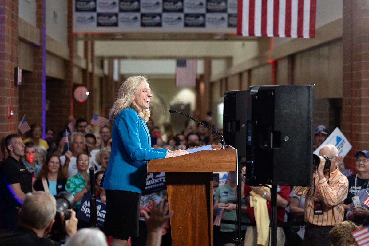 Democratic gubernatorial candidate Abigail Spanberger announces an upcoming bus tour at her alma mater, J.R. Tucker High School, the day before the Democratic primary. @rtdnews