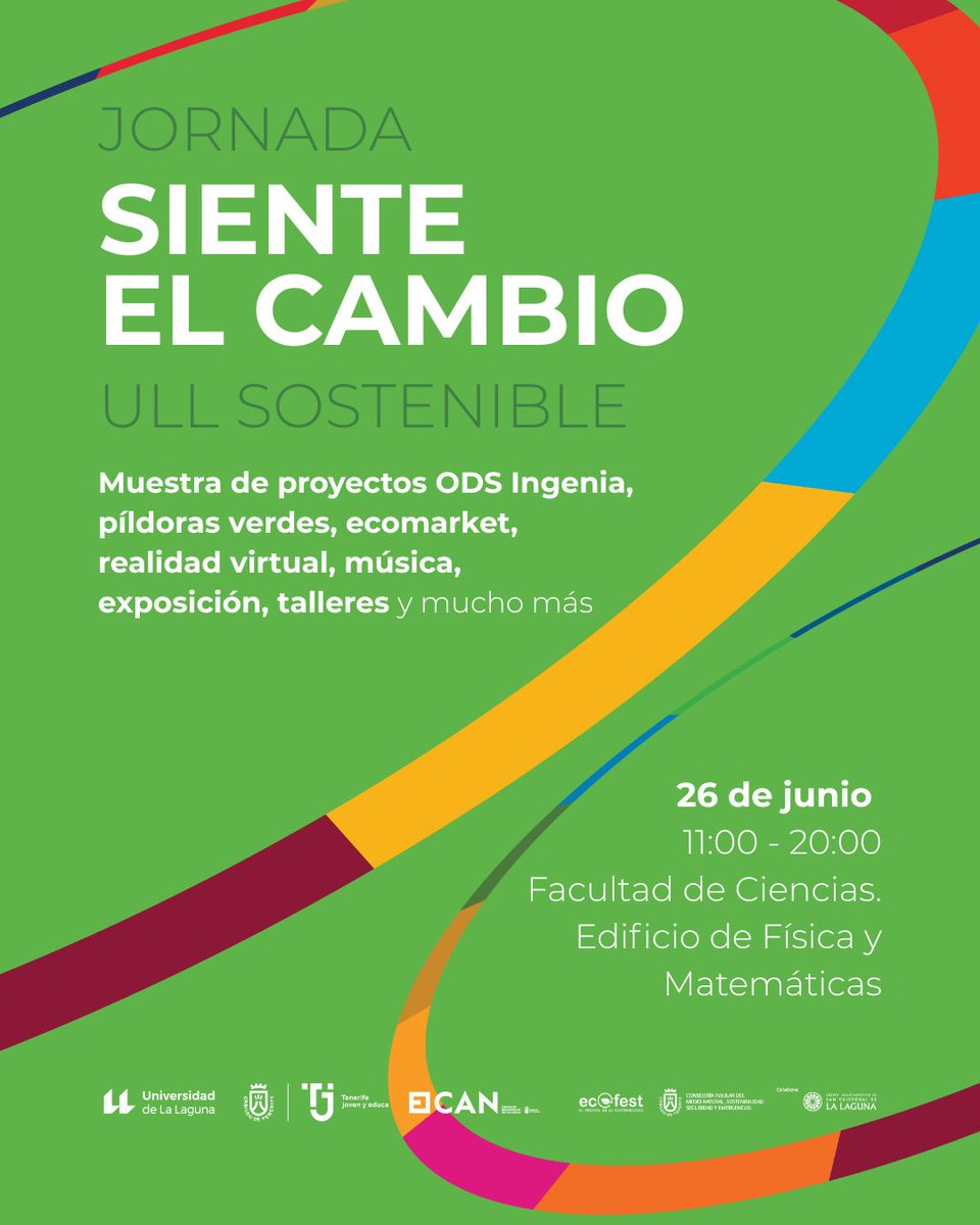 ♻️ ¡Ideas, inspiración y un futuro sostenible!

El jueves 26 de junio se celebra en la #ULL esta jornada en la que podrás participar en charlas, talleres, exposiciones y mucho más.

¡Además podrás conocer los avances de los proyectos de la 6ª edición de <a href="/INGENIAods/">Programa INGENIA</a>!

🎟️ Gratuita