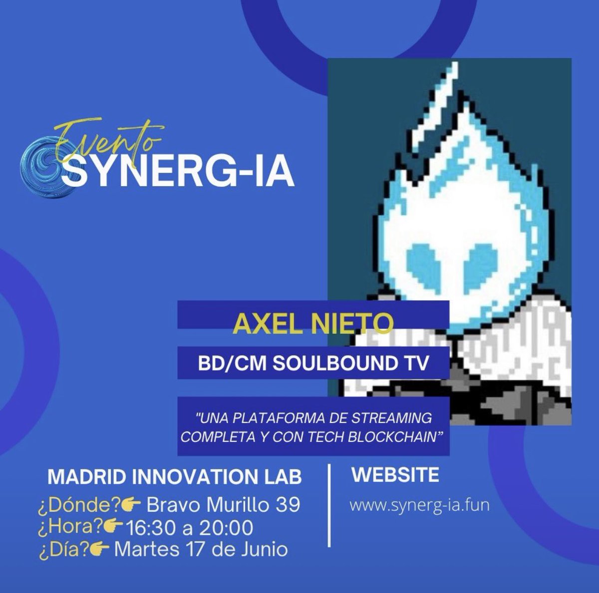 I'll be sharing a bit in my Madrid about <a href="/Soulbound_TV/">Soulbound TV</a> latest updates and our current approach to the streamfi narrative at <a href="/SYNERGIAFUN/">SYNERG - IA • 🐇</a> - Will go live at soulbound.tv/channels/blaha… 🗿See you in a couple of hours 👌🏼